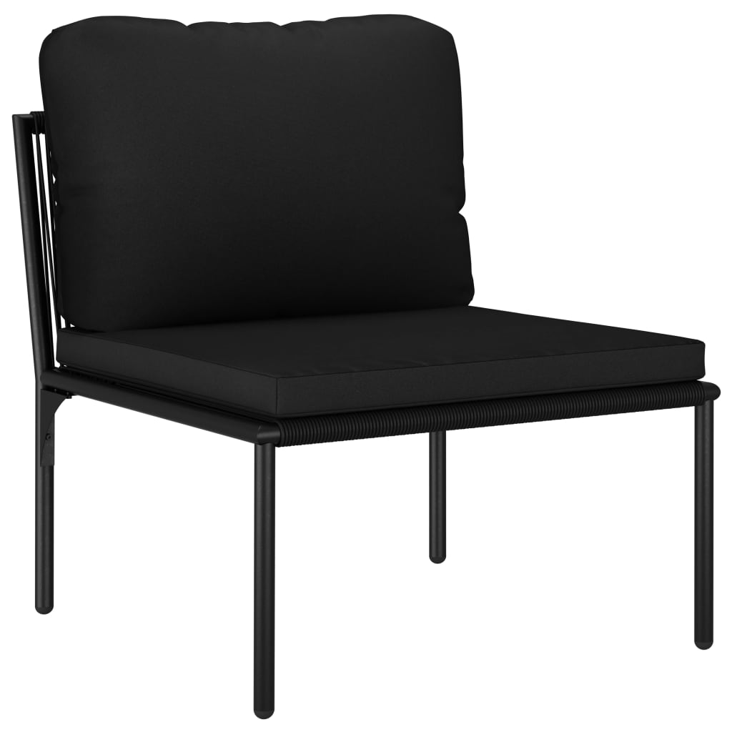 Salon de jardin 6 pcs avec coussins Noir PVC - XIOS