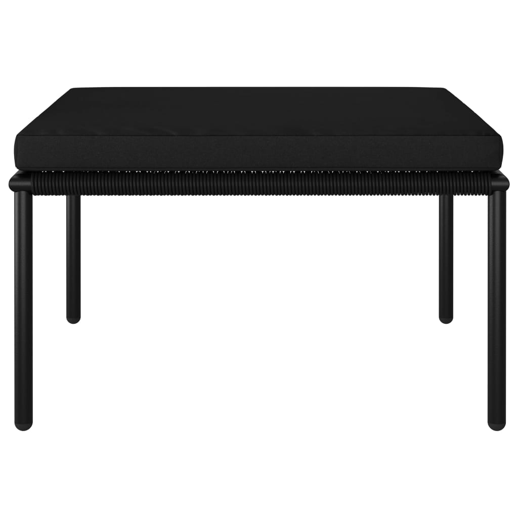 Salon de jardin 3 pcs avec coussins Noir PVC - XIOS