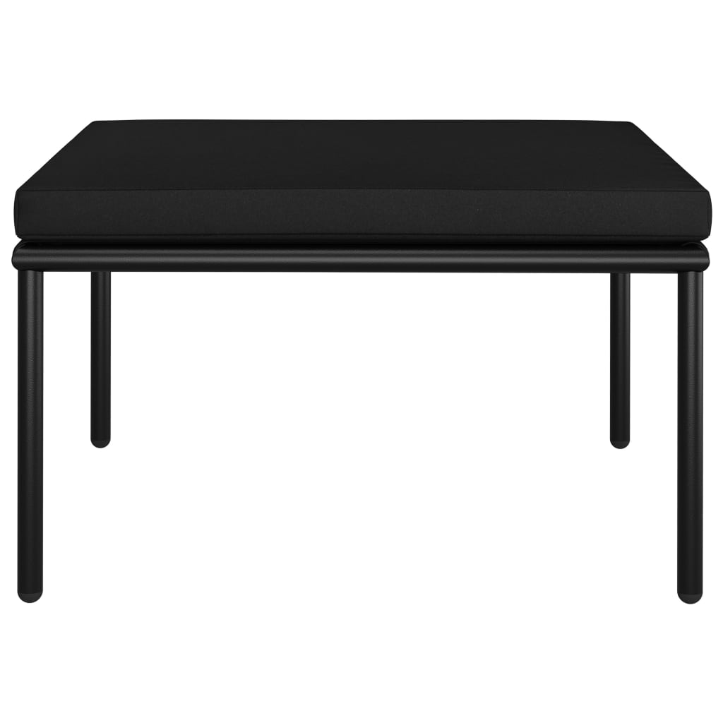 Salon de jardin 3 pcs avec coussins Noir PVC - XIOS