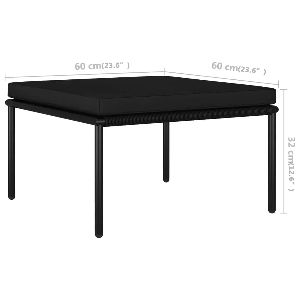 Salon de jardin 3 pcs avec coussins Noir PVC - XIOS