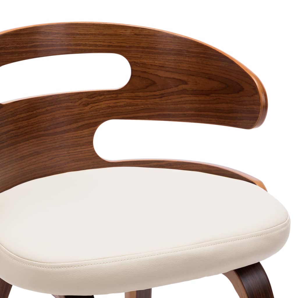 Chaises à manger lot de 6 crème bois courbé et similicuir - XIOS