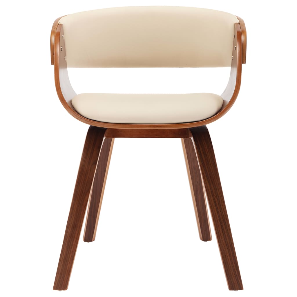 Chaises à manger lot de 6 crème bois courbé et similicuir - XIOS