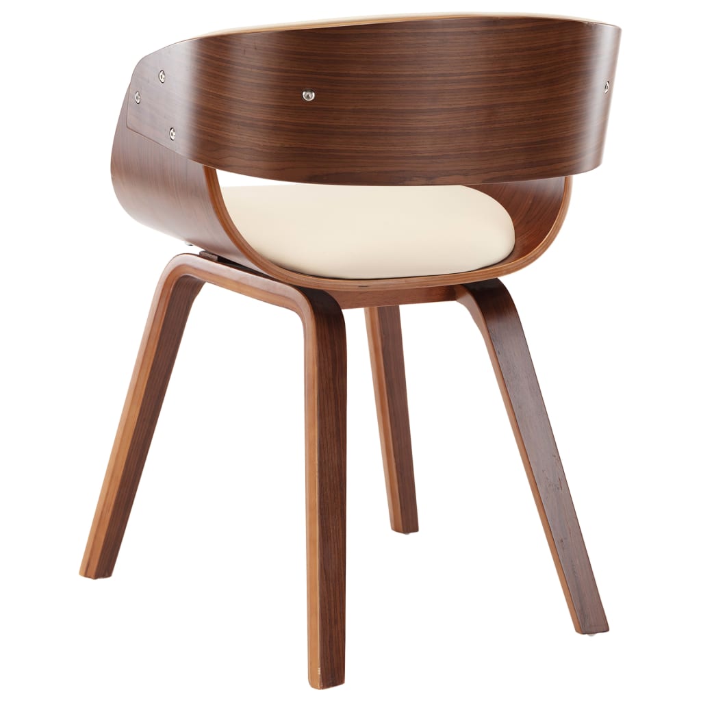 Chaises à manger lot de 6 crème bois courbé et similicuir - XIOS