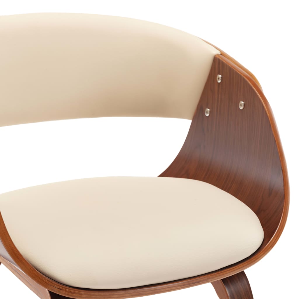 Chaises à manger lot de 6 crème bois courbé et similicuir - XIOS