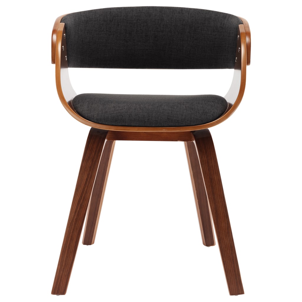 Chaises à manger lot de 6 gris bois courbé et tissu - XIOS