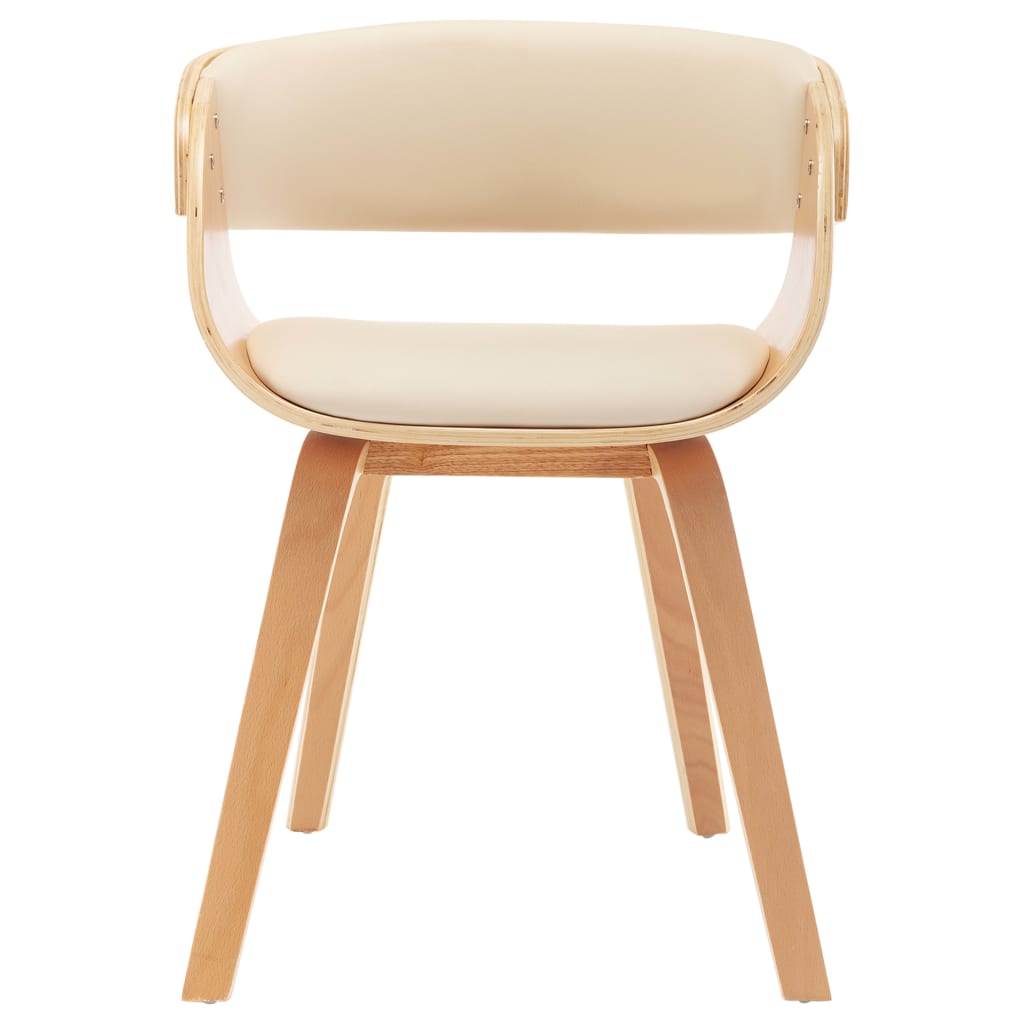 Chaises à manger lot de 6 crème bois courbé et similicuir - XIOS