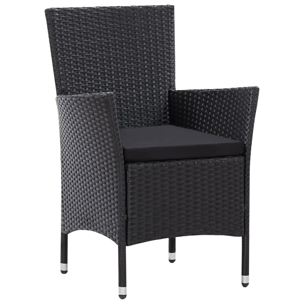 Ensemble à dîner d'extérieur 9 pcs Résine tressée Noir - XIOS