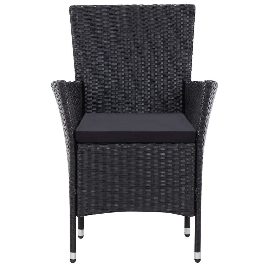 Ensemble à dîner d'extérieur 9 pcs Résine tressée Noir - XIOS