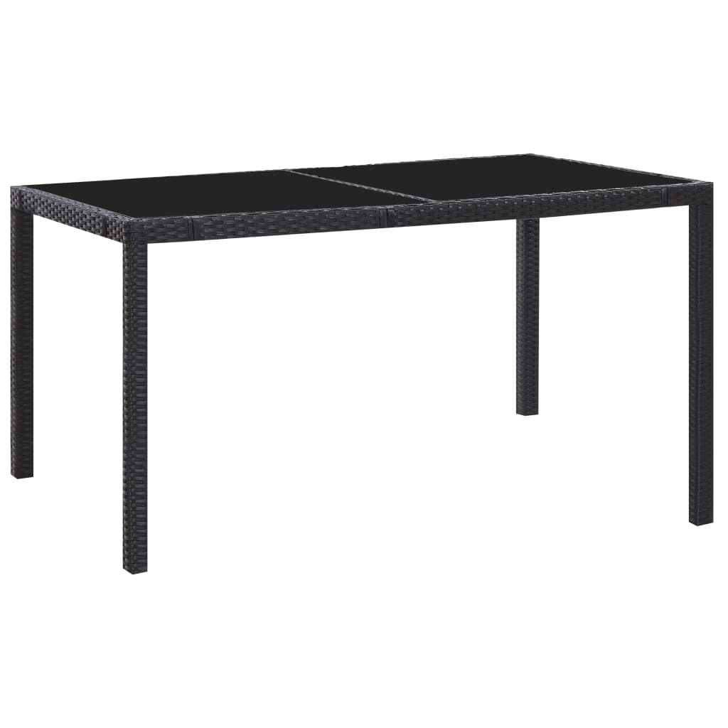 Ensemble à manger d'extérieur 7 pcs Résine tressée Noir - XIOS