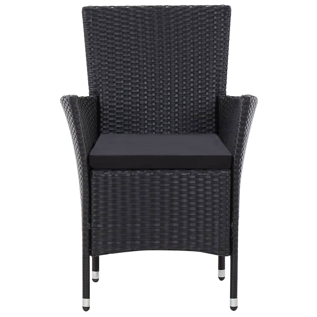 Ensemble à manger d'extérieur 7 pcs Résine tressée Noir - XIOS