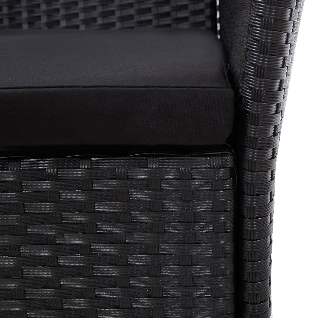 Ensemble à manger d'extérieur 7 pcs Résine tressée Noir - XIOS