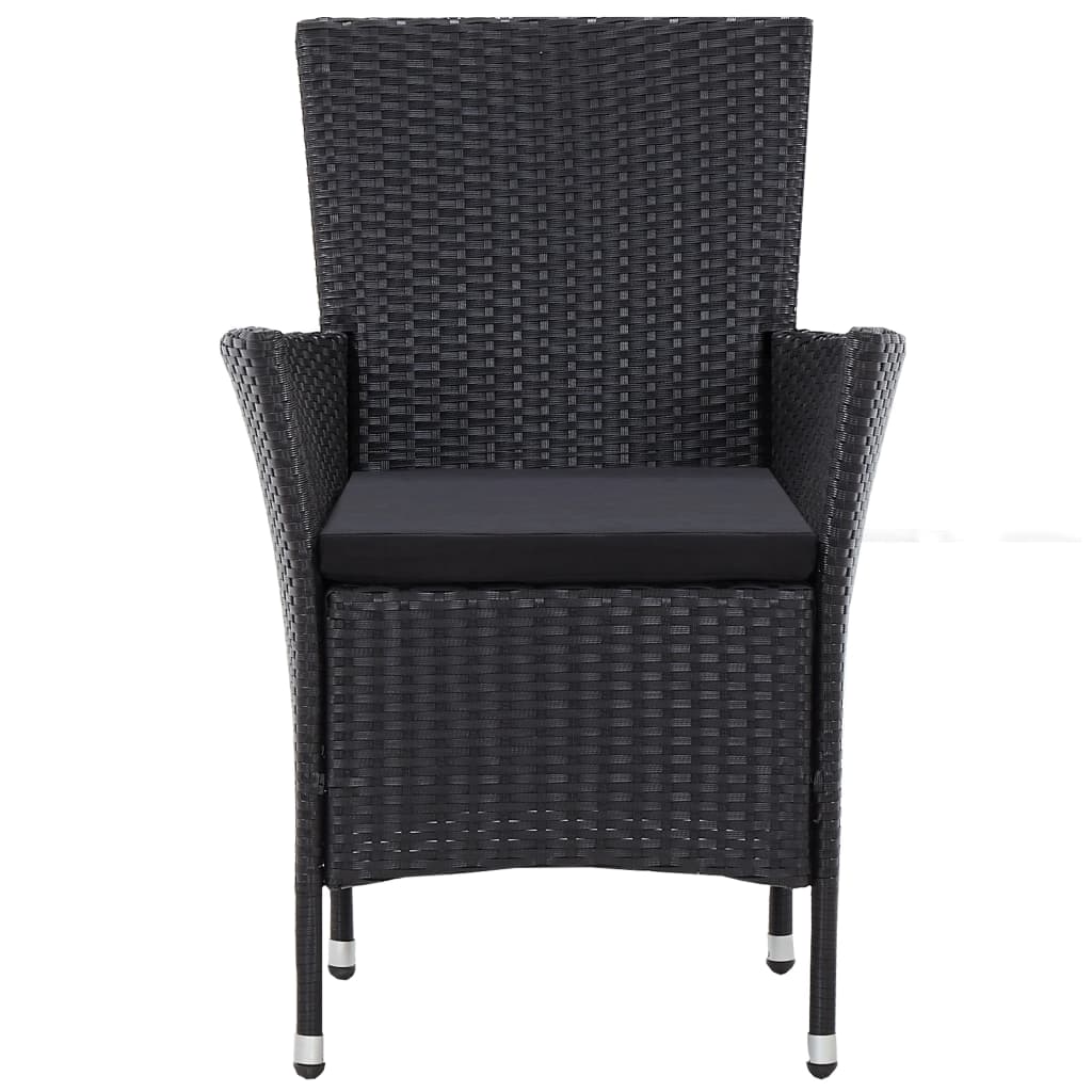 Ensemble à manger d'extérieur 5 pcs Résine tressée Noir - XIOS