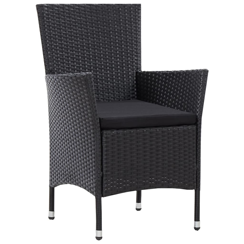 Ensemble à manger d'extérieur 5 pcs Résine tressée Noir - XIOS