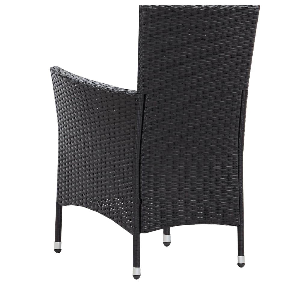 Ensemble à manger d'extérieur 5 pcs Résine tressée Noir - XIOS