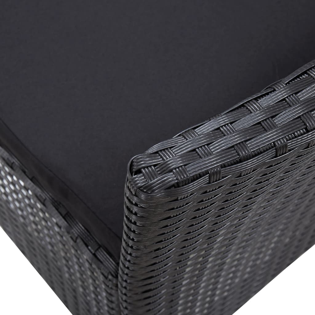 Ensemble à manger d'extérieur 5 pcs Résine tressée Noir - XIOS