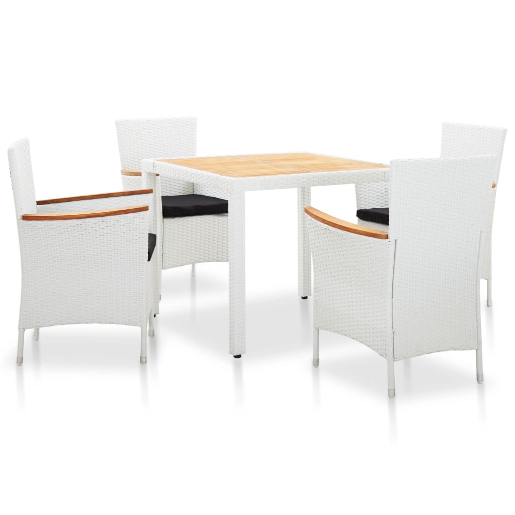 Salon de jardin 5 pcs résine tressée blanc Salons de jardin vidaXL
