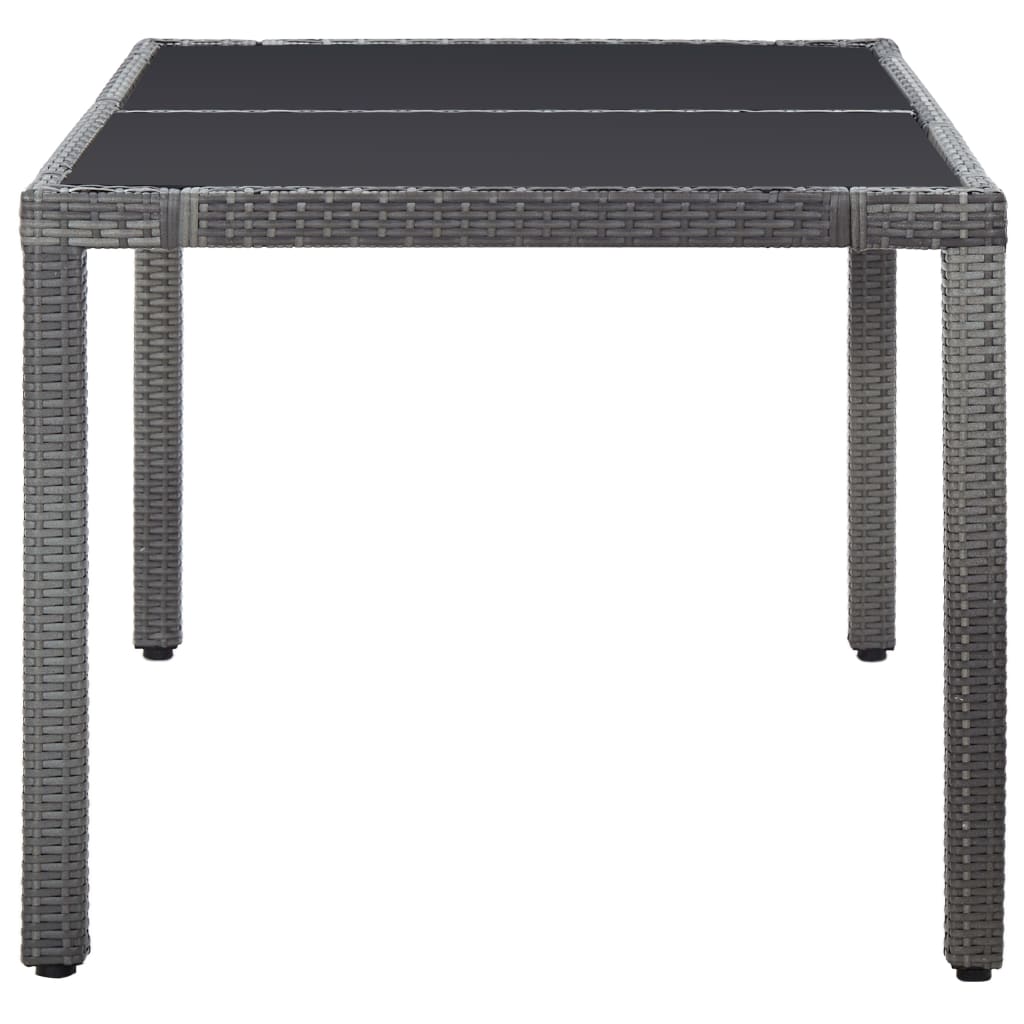 Ensemble à manger d'extérieur 7 pcs Résine tressée Gris - XIOS