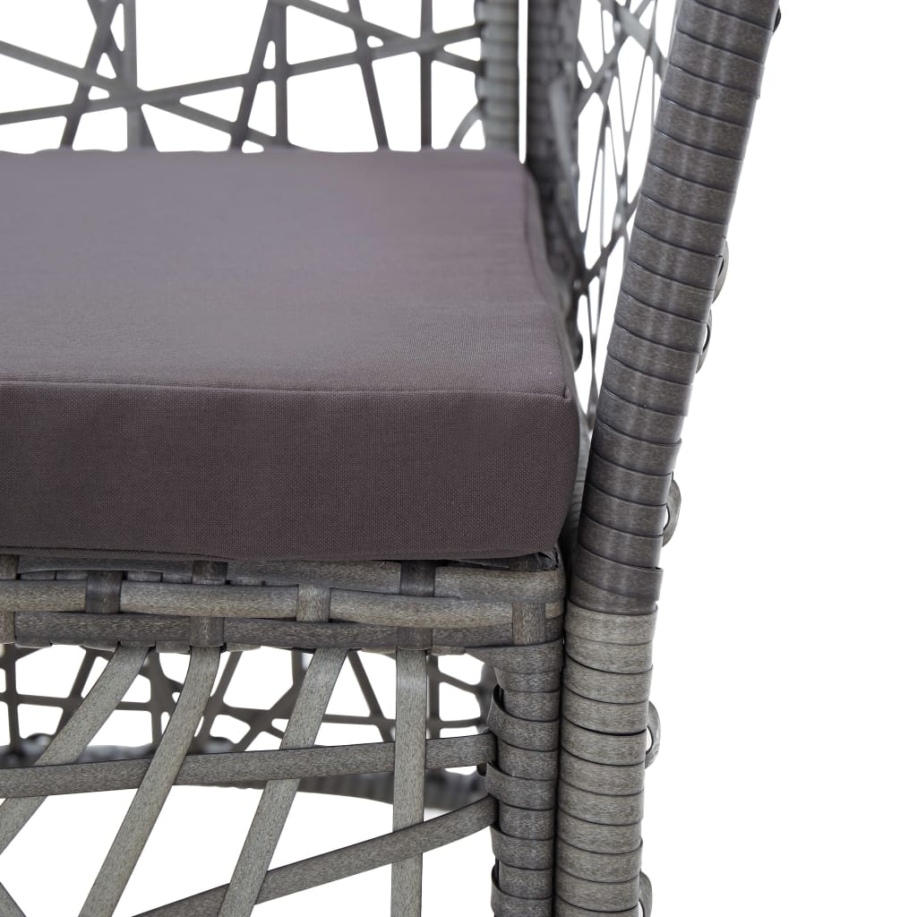 Ensemble à manger d'extérieur 7 pcs Résine tressée Gris - XIOS