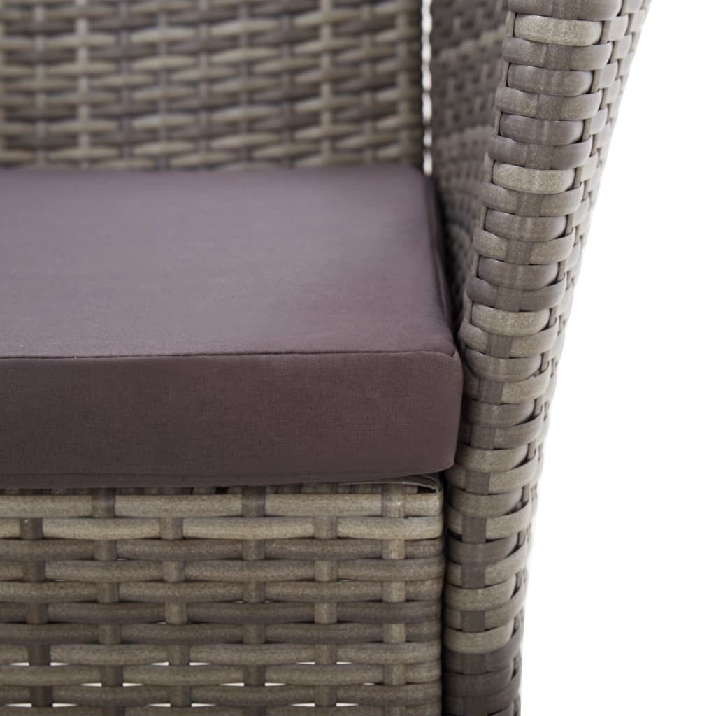 Mobilier à dîner 5 pcs résine tressée et bois d'acacia gris Salons de jardin vidaXL