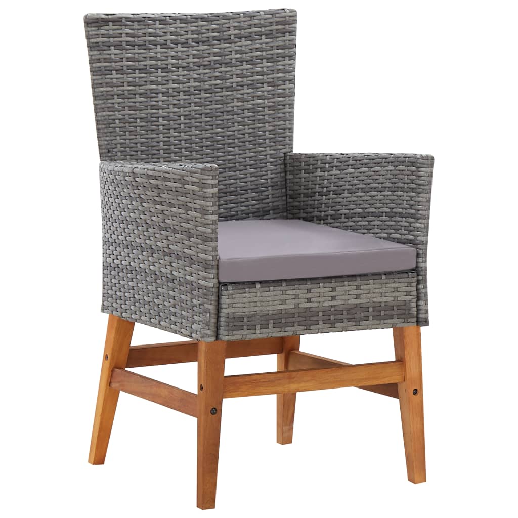 Mobilier d'extérieur 7 pcs résine tressée et bois d'acacia gris - XIOS