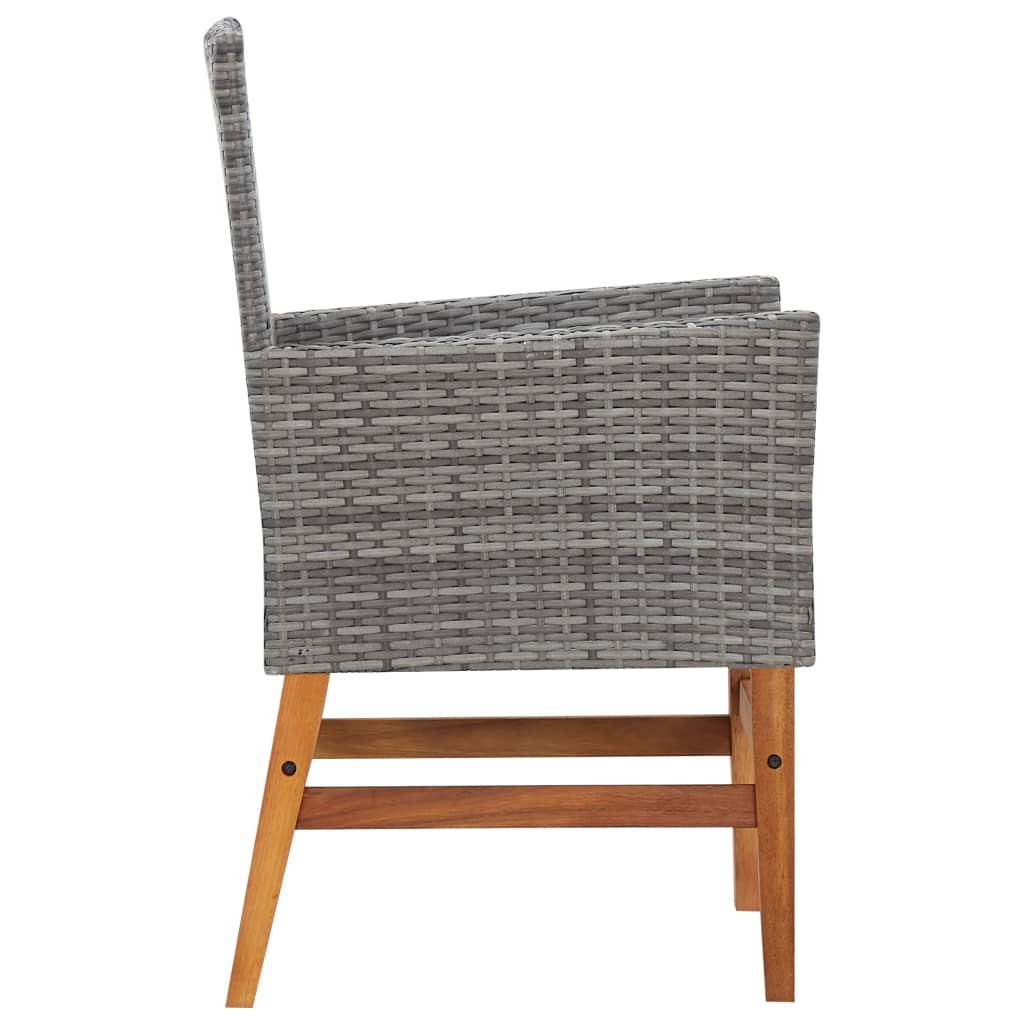 Mobilier d'extérieur 7 pcs résine tressée et bois d'acacia gris - XIOS