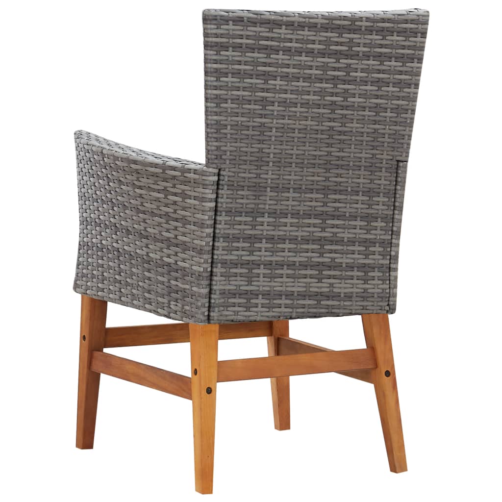 Mobilier d'extérieur 7 pcs résine tressée et bois d'acacia gris - XIOS