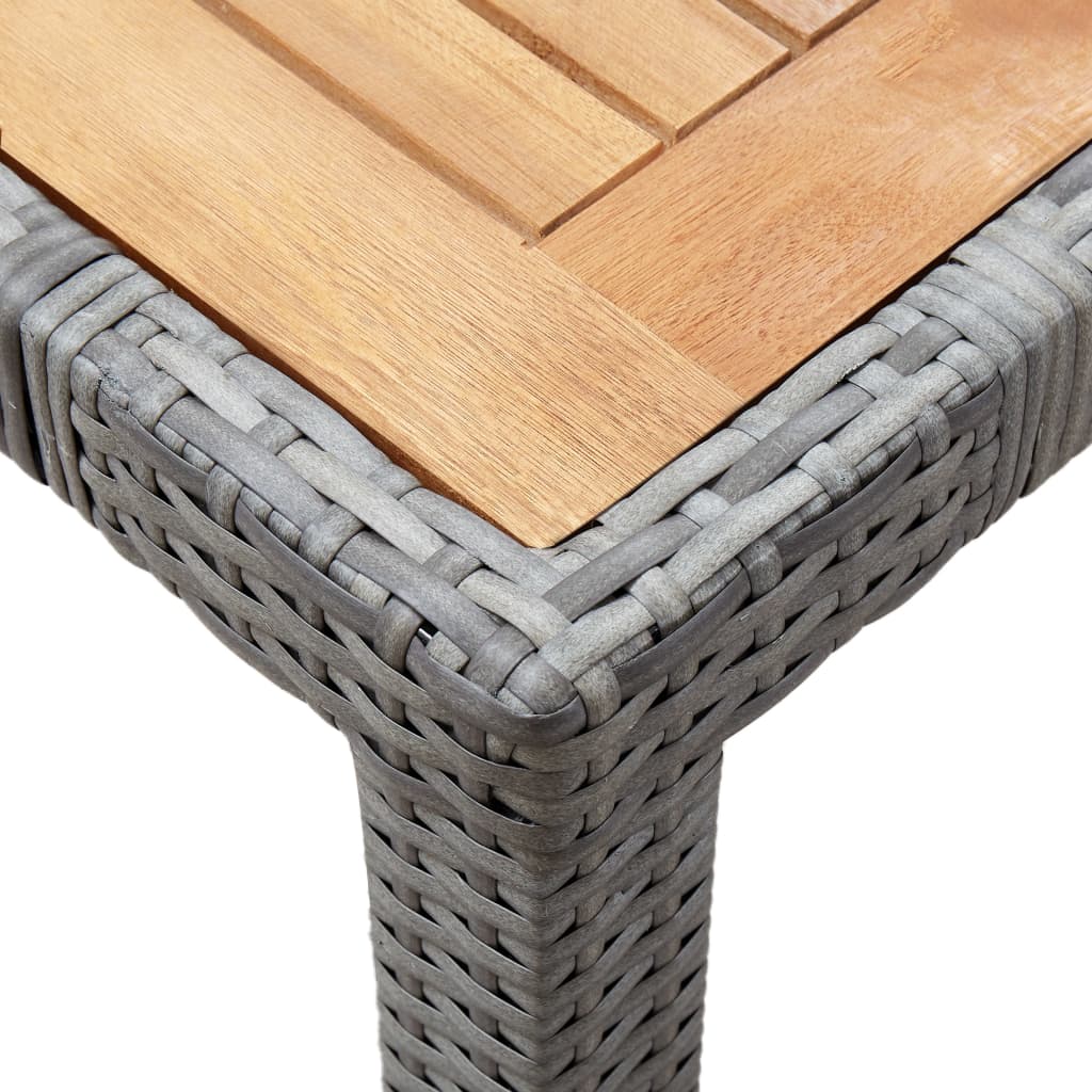 Ensemble à manger d'extérieur 9pcs coussins Résine tressée Gris - XIOS