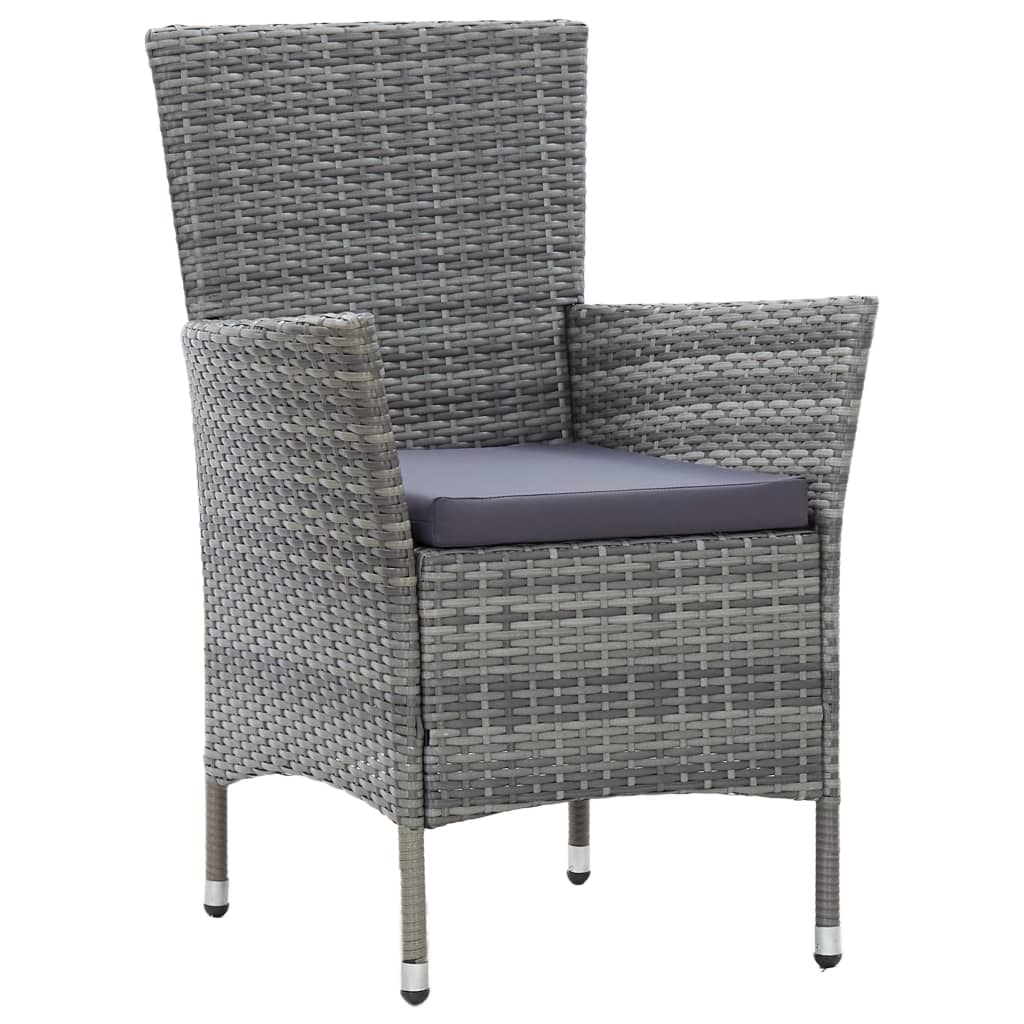 Ensemble à manger d'extérieur 9pcs coussins Résine tressée Gris - XIOS