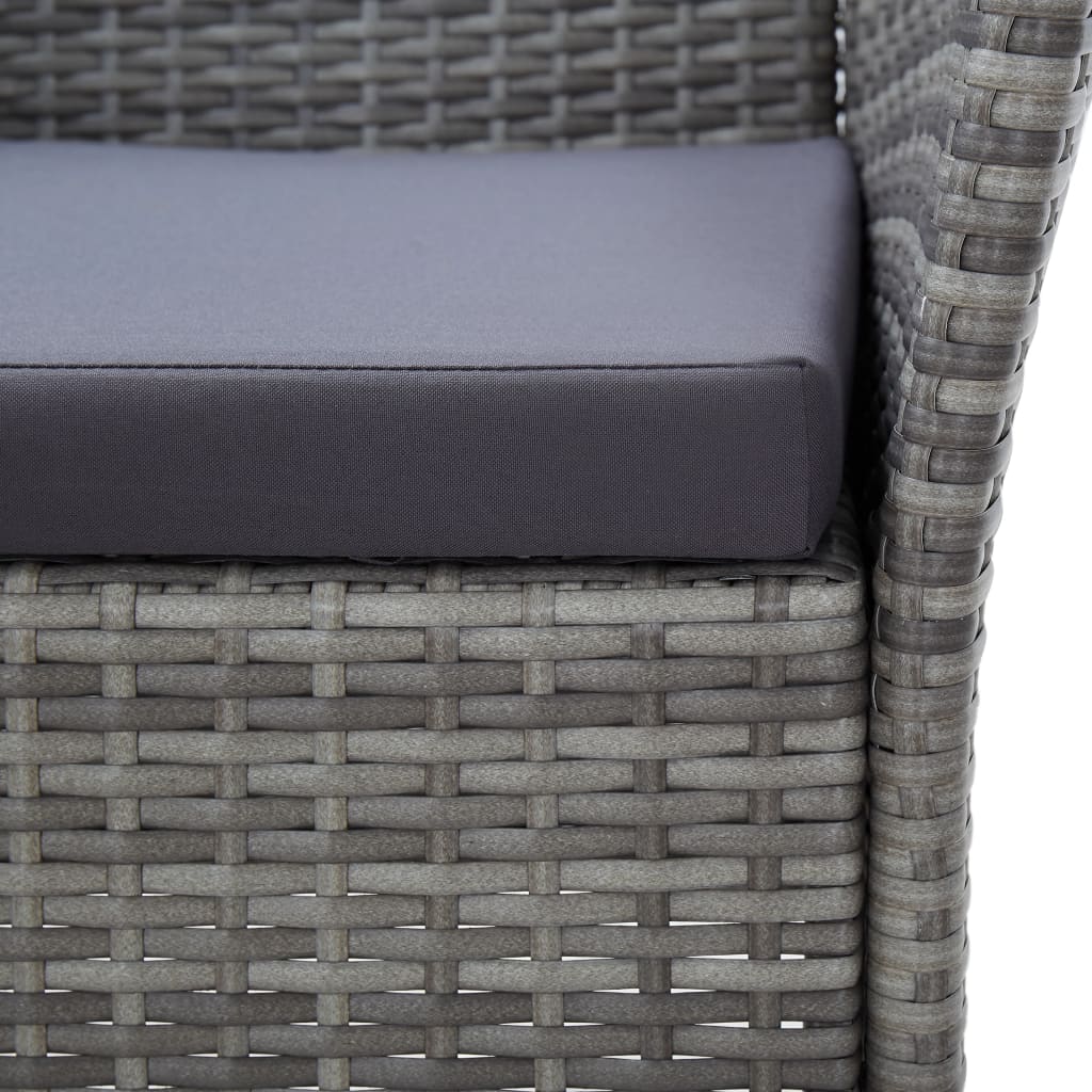 Ensemble à manger d'extérieur 9pcs coussins Résine tressée Gris - XIOS