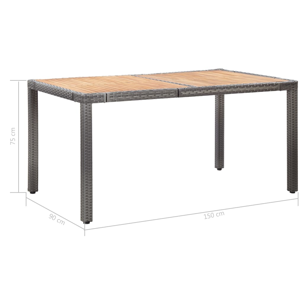 Ensemble à manger d'extérieur 7pcs coussins Résine tressée Gris - XIOS