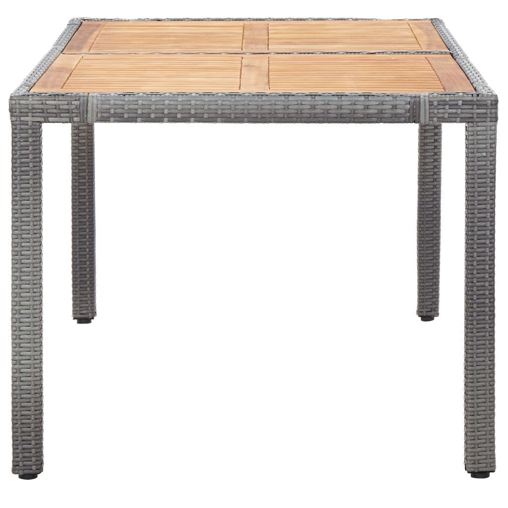 Ensemble à manger d'extérieur 7pcs coussins Résine tressée Gris - XIOS