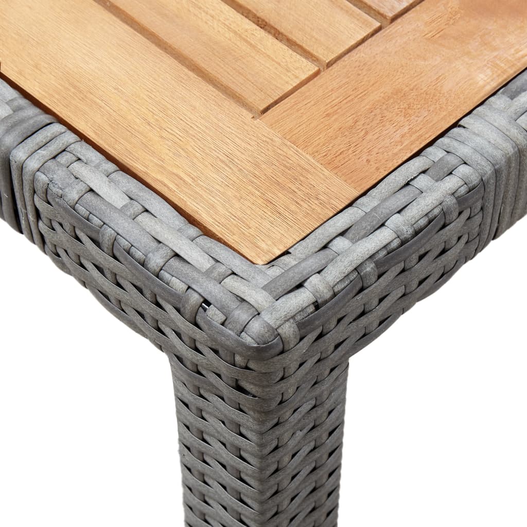 Ensemble à manger d'extérieur 7pcs coussins Résine tressée Gris - XIOS
