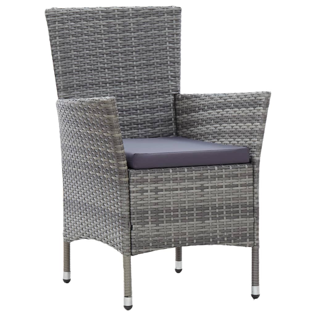Ensemble à manger d'extérieur 7pcs coussins Résine tressée Gris - XIOS