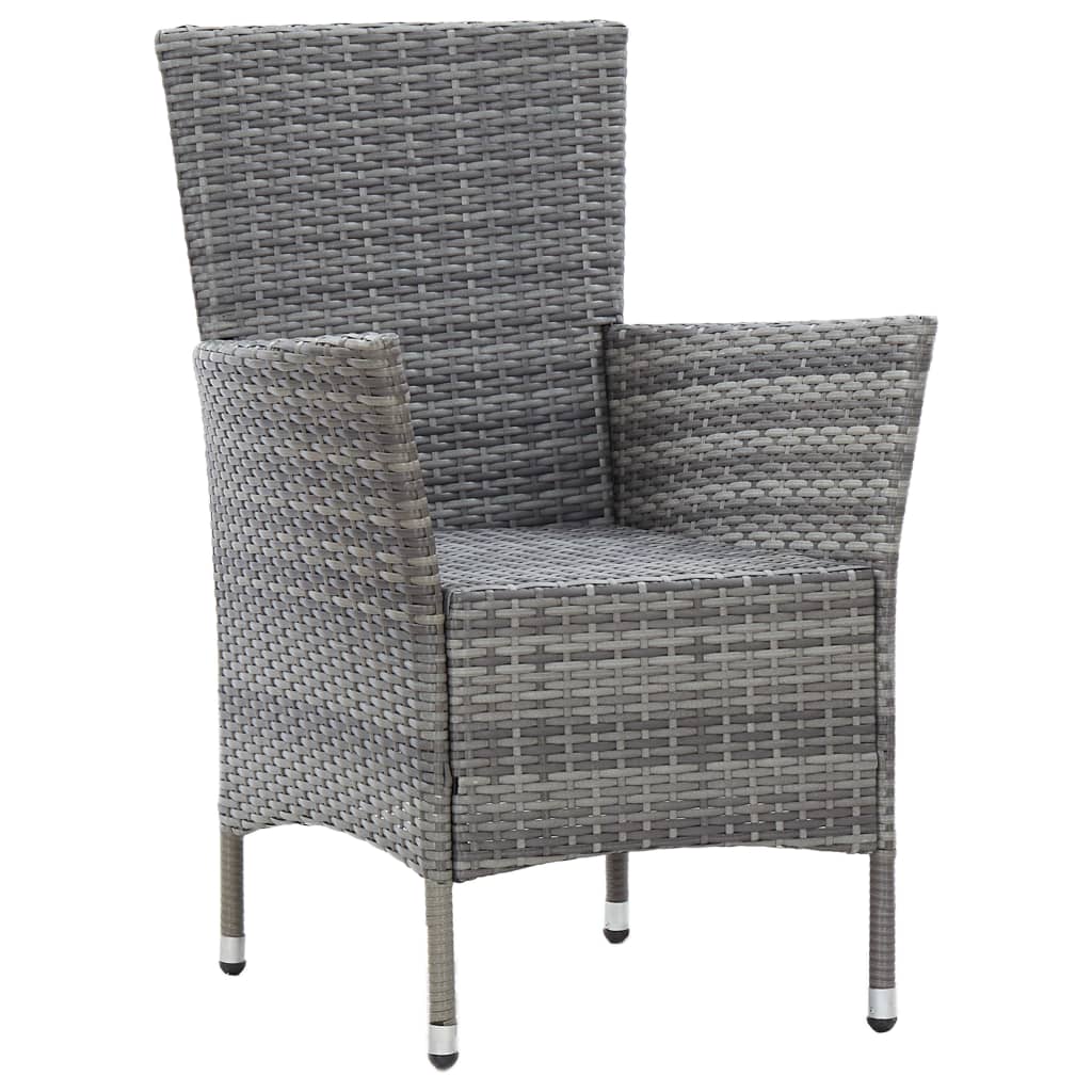 Ensemble à manger d'extérieur 7pcs coussins Résine tressée Gris - XIOS