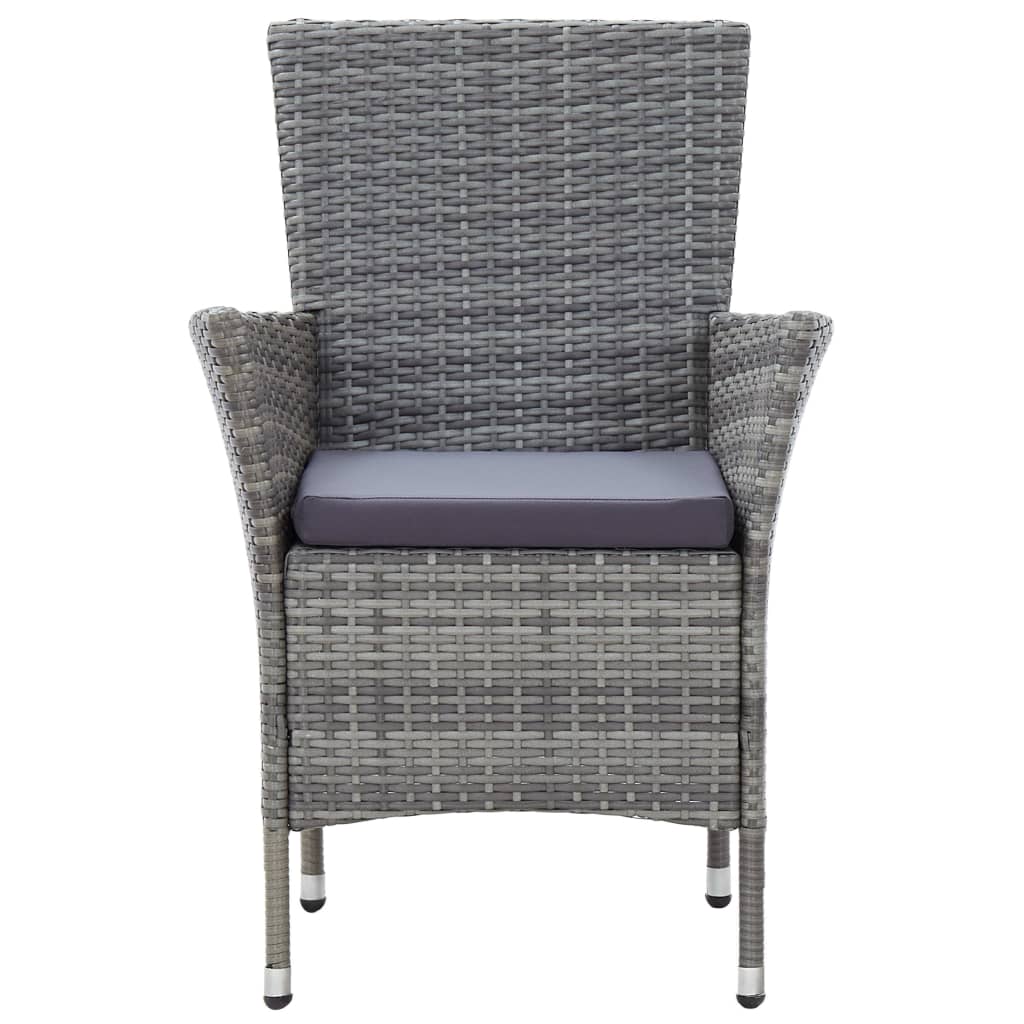 Ensemble à manger d'extérieur 7pcs coussins Résine tressée Gris - XIOS