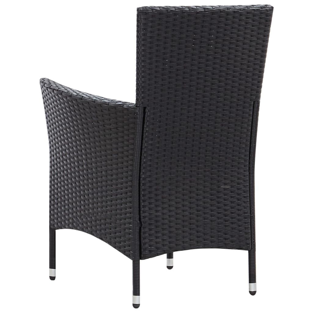 Ensemble à manger d'extérieur 9pcs coussins résine tressée noir - XIOS