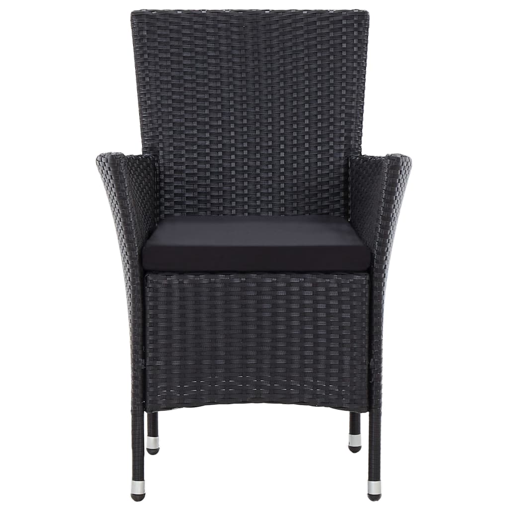 Ensemble à manger d'extérieur 7pcs coussins résine tressée noir - XIOS