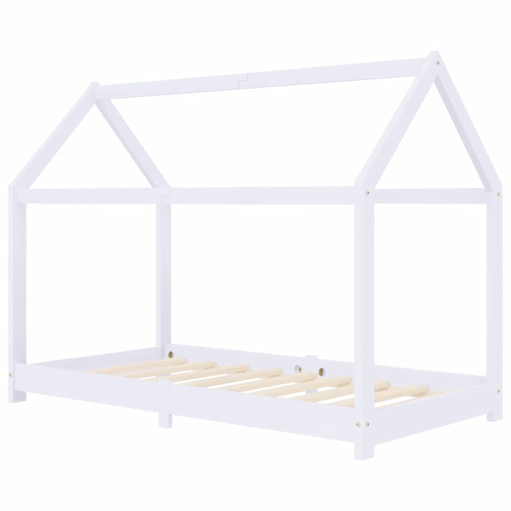 Cadre de lit d'enfant Blanc Bois de pin massif 80x160 cm - XIOS