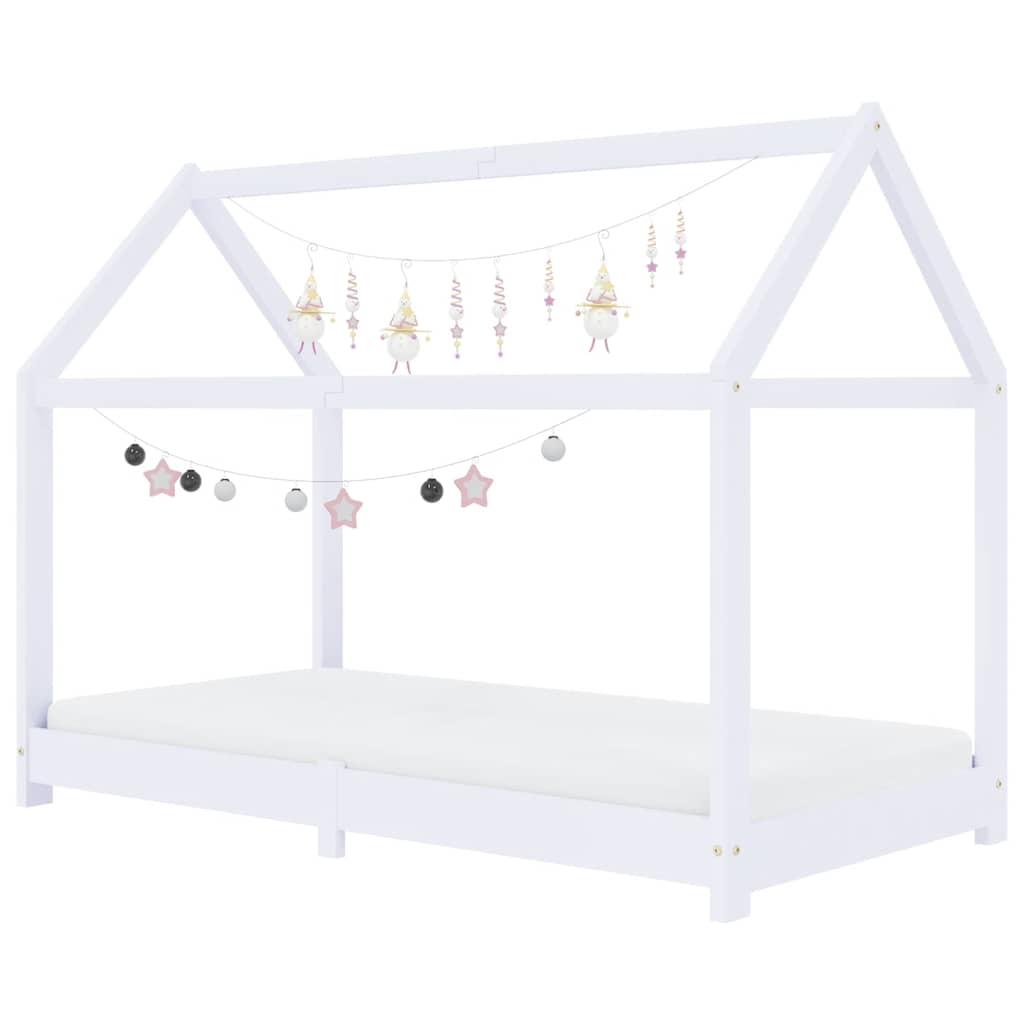Cadre de lit d'enfant Blanc Bois de pin massif 80x160 cm - XIOS