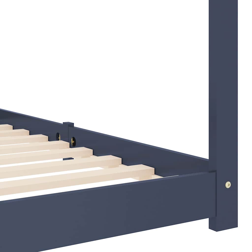Cadre de lit d'enfant Gris Bois de pin massif 70x140 cm - XIOS