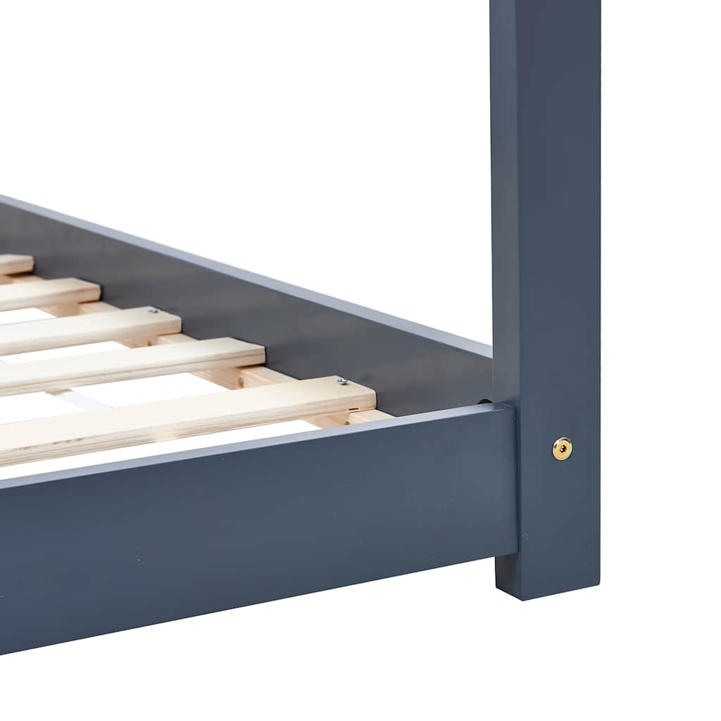 Cadre de lit d'enfant Gris Bois de pin massif 90 x 200 cm - XIOS