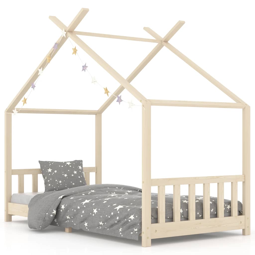 Cadre de lit d'enfant Bois de pin massif 90 x 200 cm Lits bébés et enfants vidaXL