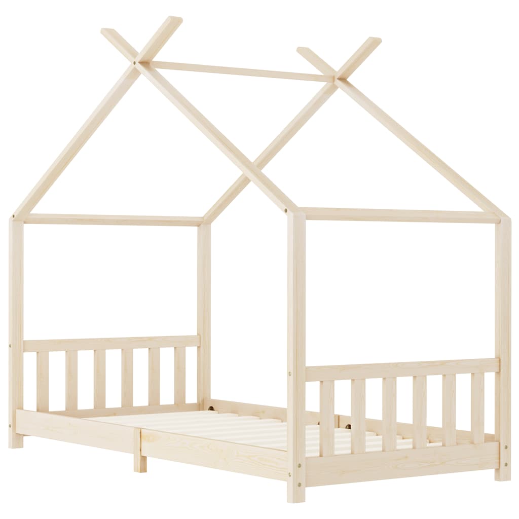 Cadre de lit d'enfant Bois de pin massif 90 x 200 cm Lits bébés et enfants vidaXL