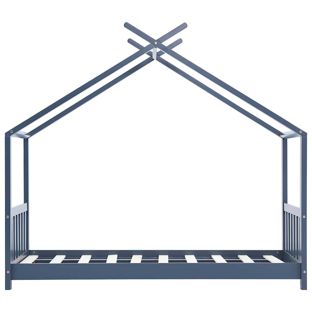Cadre de lit d'enfant Gris Bois de pin massif 70x140 cm - XIOS