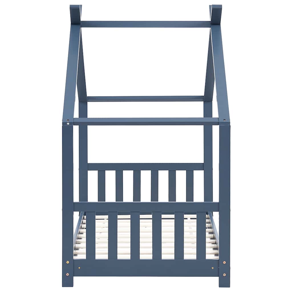 Cadre de lit d'enfant Gris Bois de pin massif 70x140 cm - XIOS