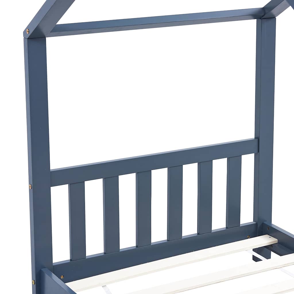Cadre de lit d'enfant Gris Bois de pin massif 70x140 cm - XIOS