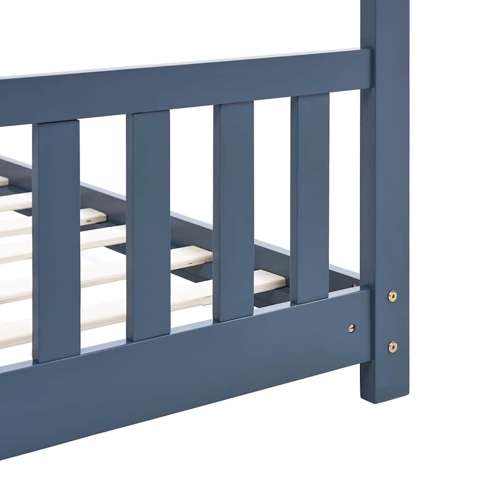 Cadre de lit d'enfant Gris Bois de pin massif 70x140 cm - XIOS