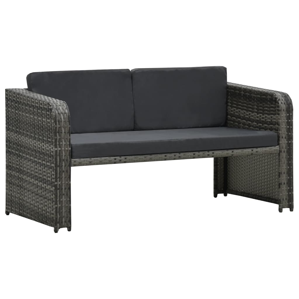Salon de jardin 4 pcs avec coussins Résine tressée Anthracite - XIOS