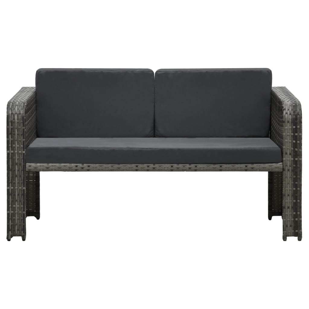 Salon de jardin 4 pcs avec coussins Résine tressée Anthracite - XIOS