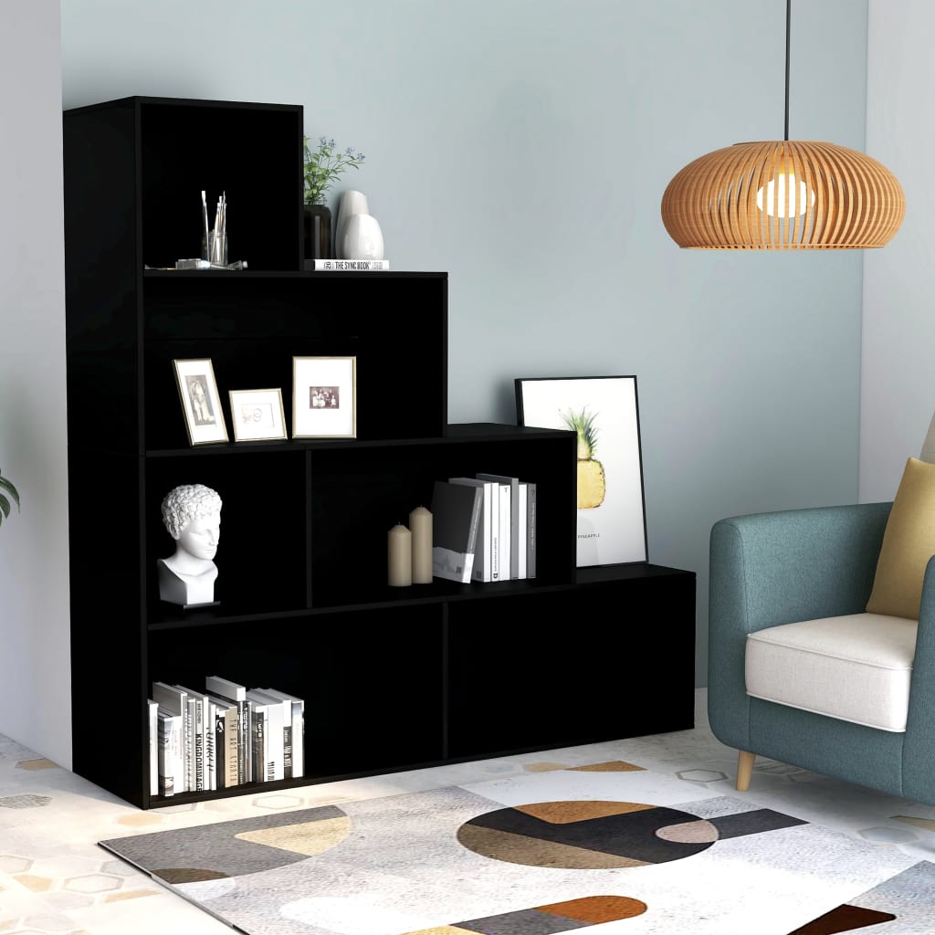 Bibliothèque/Séparateur de pièce Noir Bois d’ingénierie - XIOS